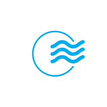Icon of circle with wavy lines in it