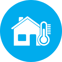 Icon of a house with a thermometer